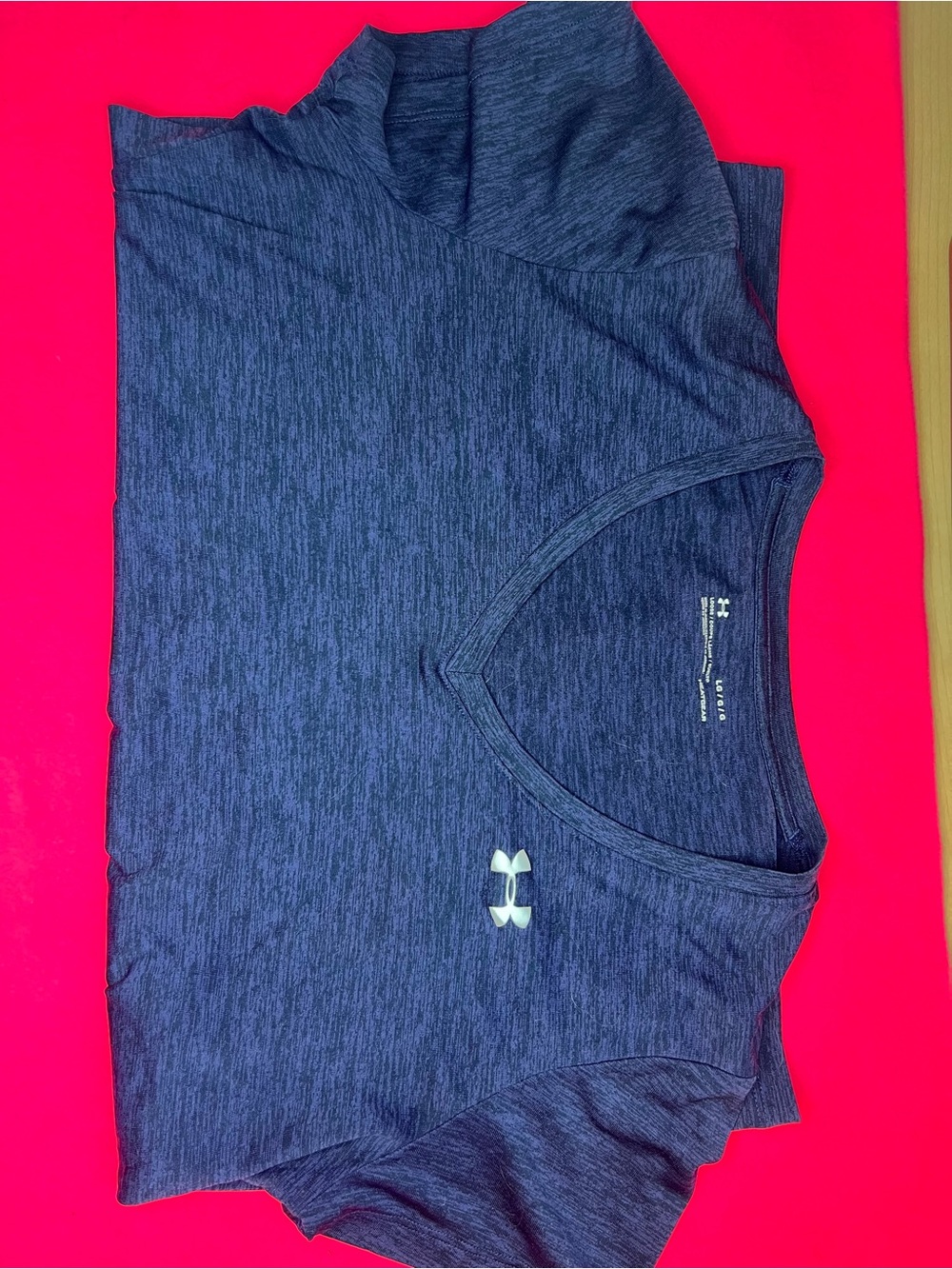 LG Heathered Dark Gray Tee with Red Background Accent